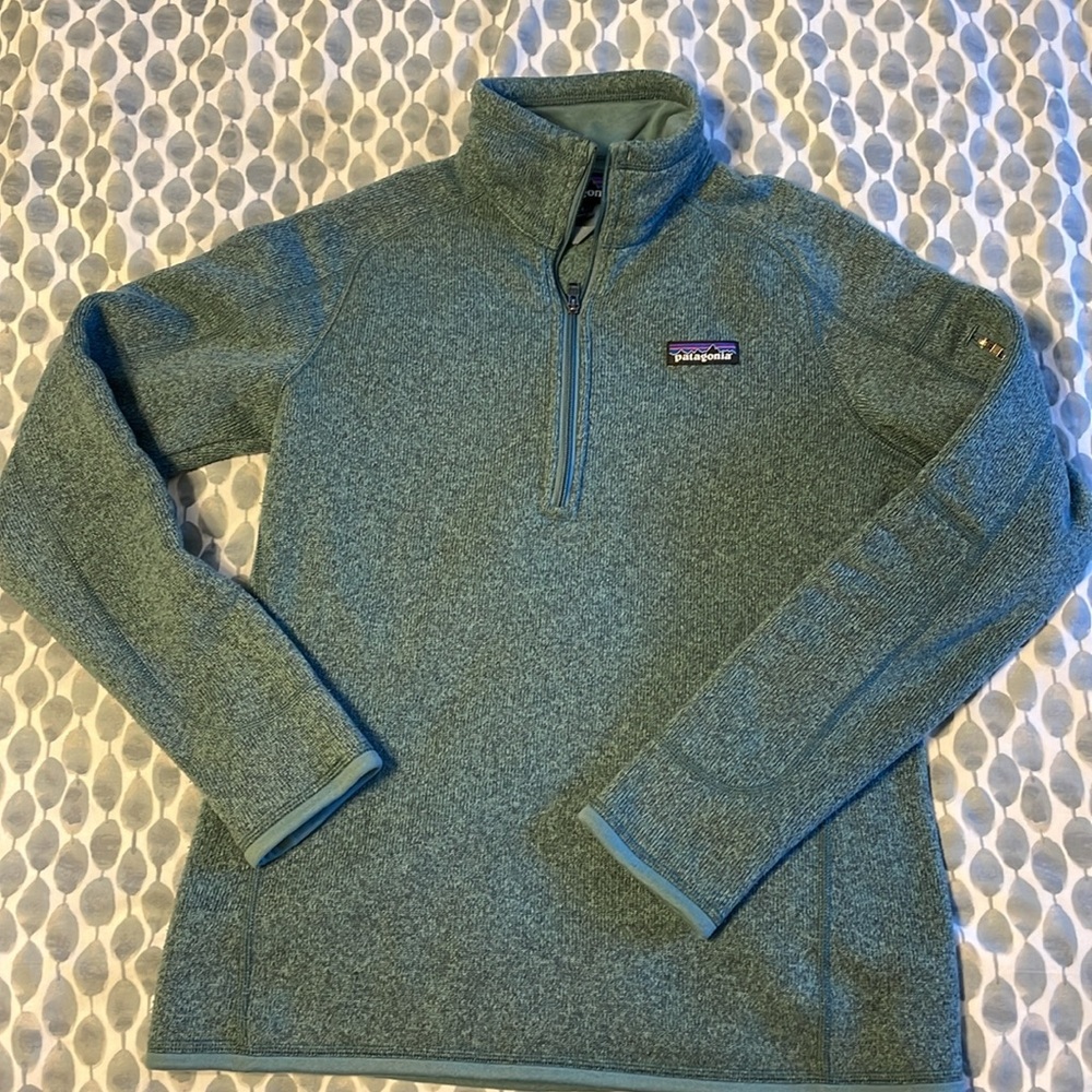 Patagonia Women's Better Sweater Fleece half zip‎ pull over teal blue S